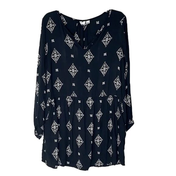 ❤️ 🆕 ROXY Graphic Blouse Size L - Picture 1 of 4